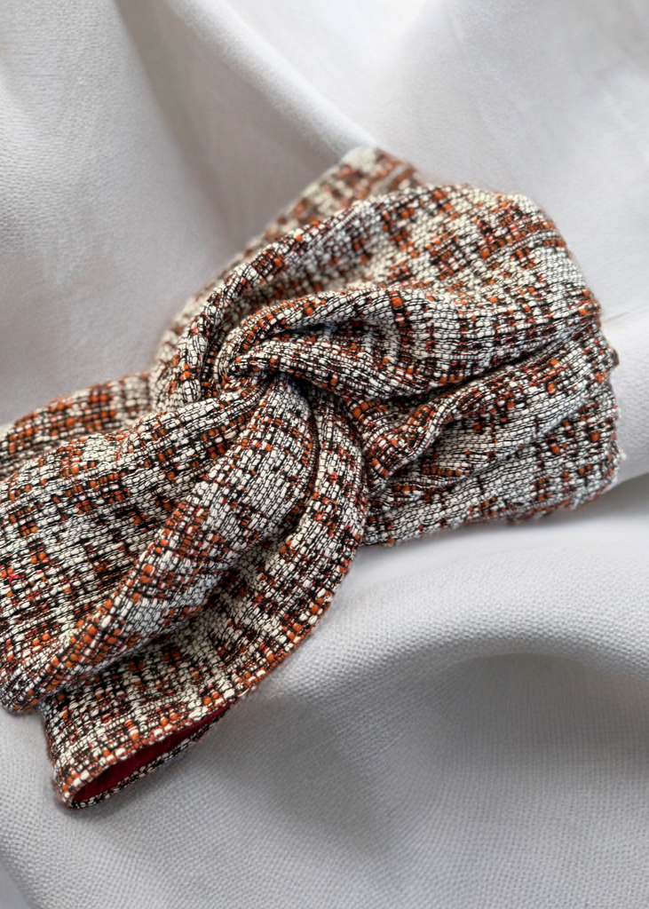 Turban écru et rouille