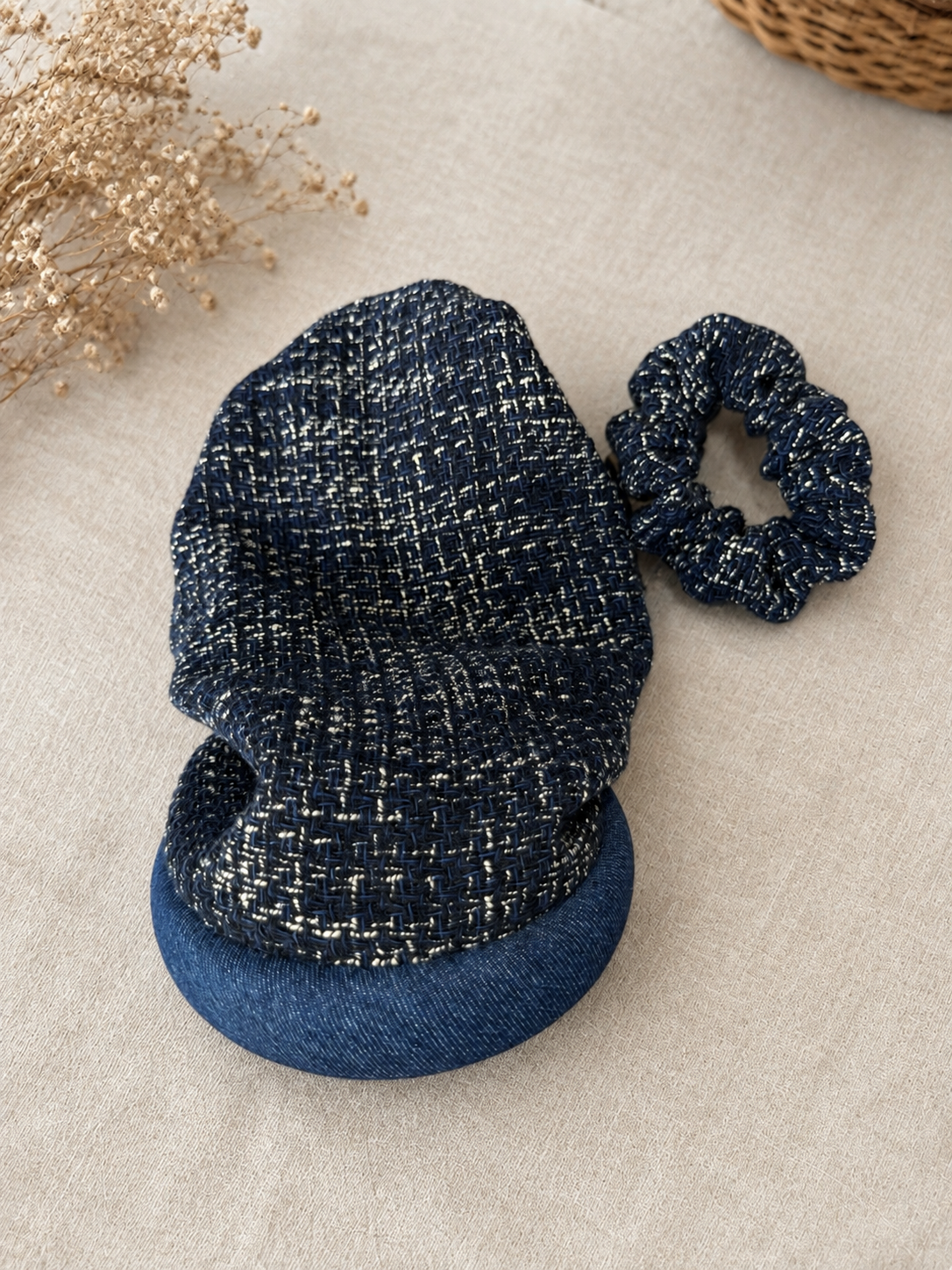 Serre-tête Jean filet Tweed Marine