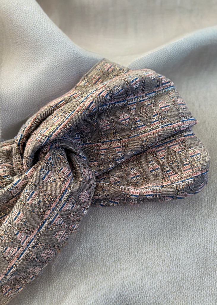 Turban gris rose