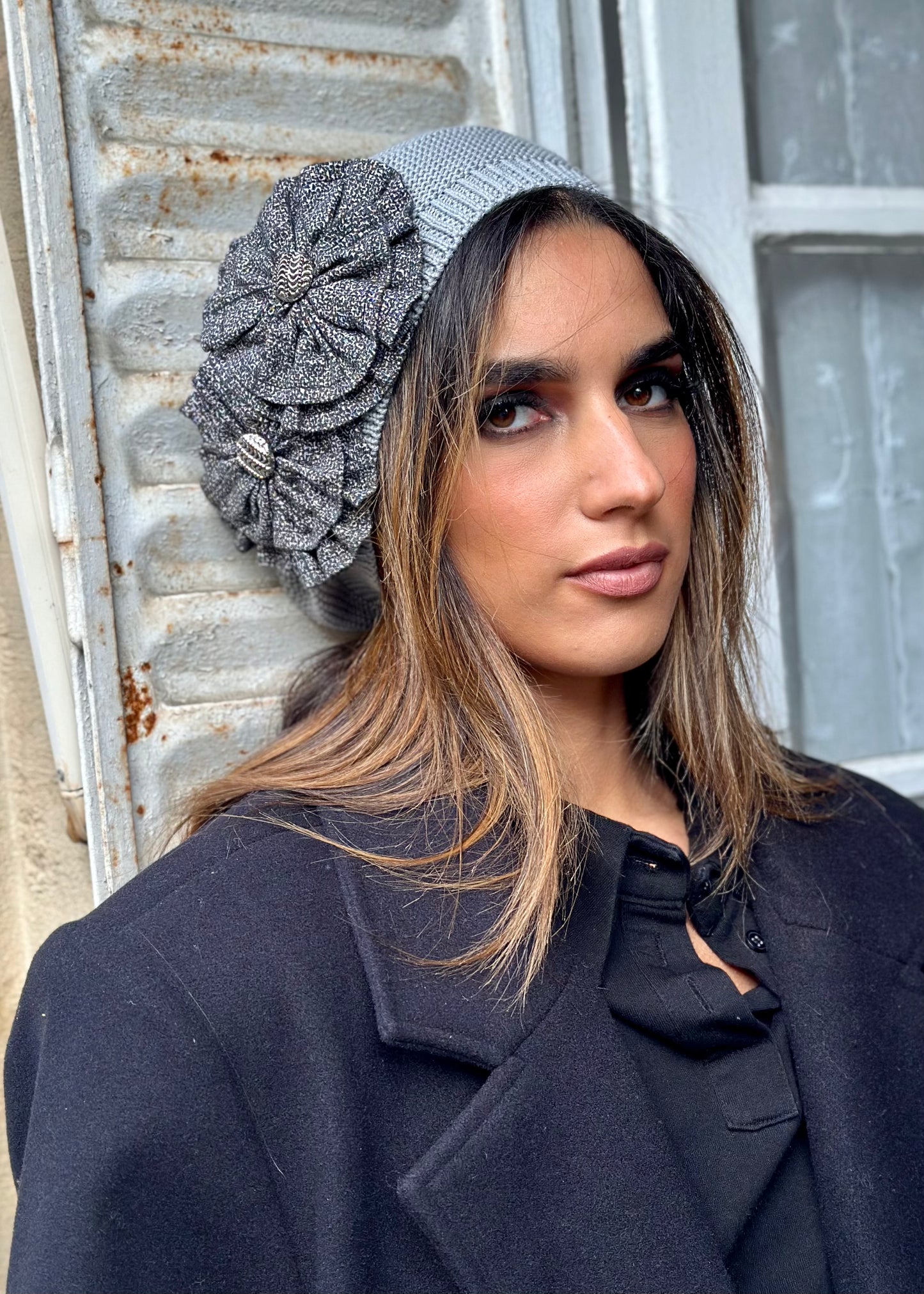 Beret Rm Gris Motif Gris