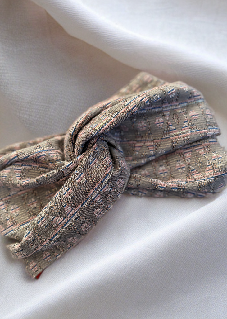 Turban gris rose