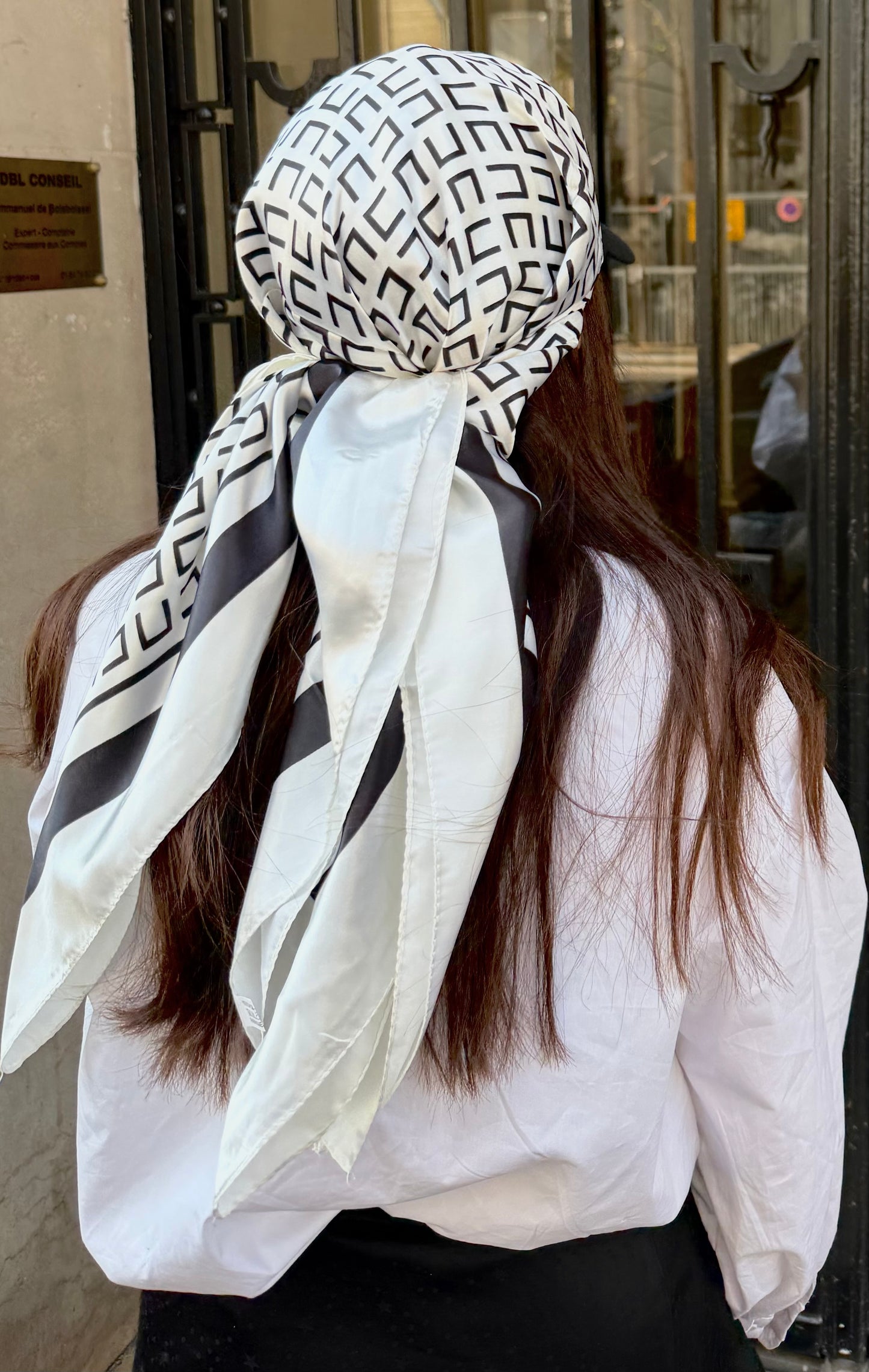 Casquette Foulard RM Noir et blanc