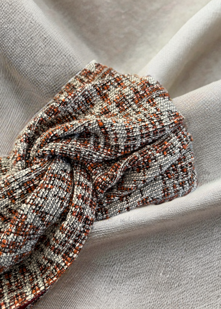 Turban écru et rouille