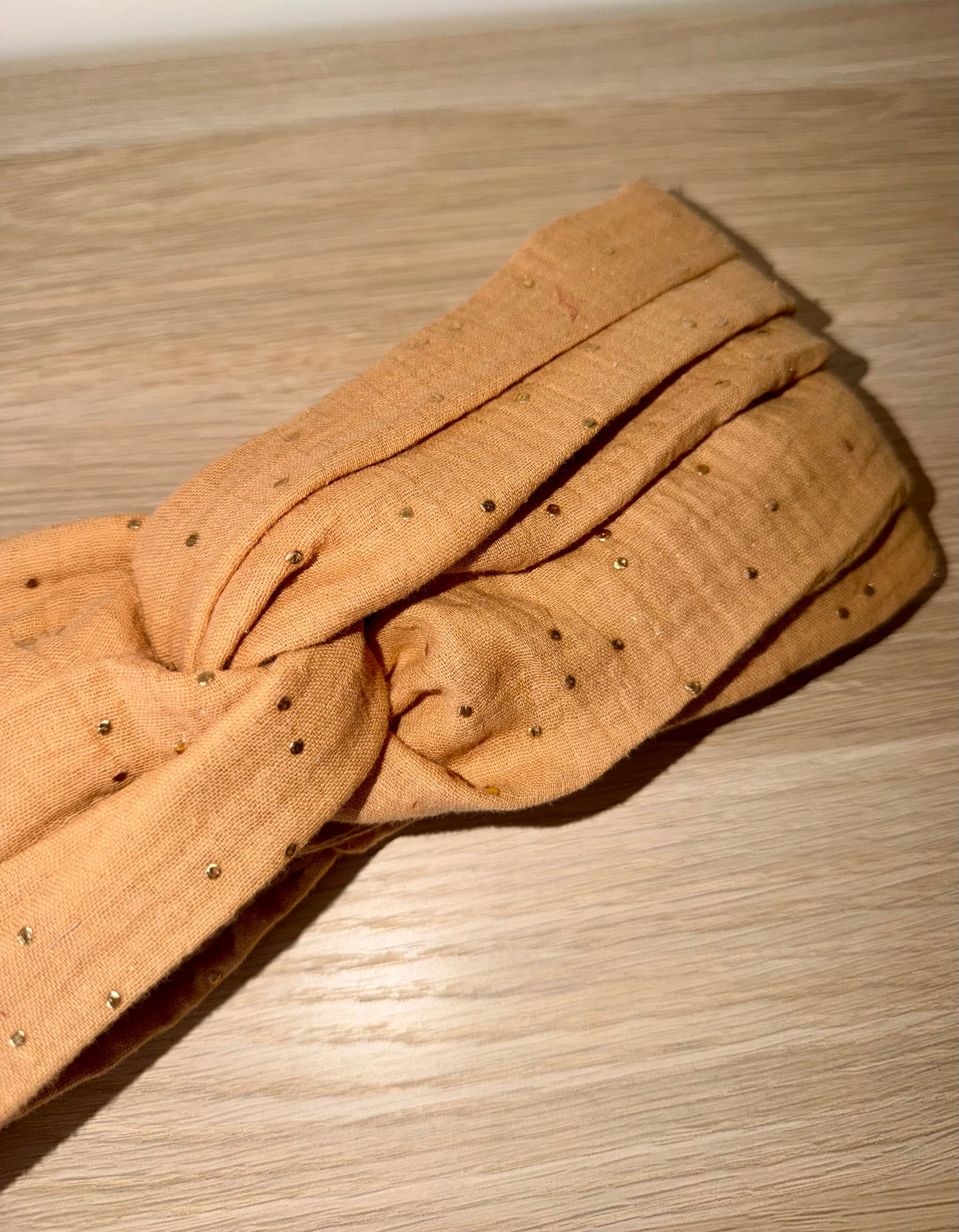 Turban Gaz de Coton Beige Doré