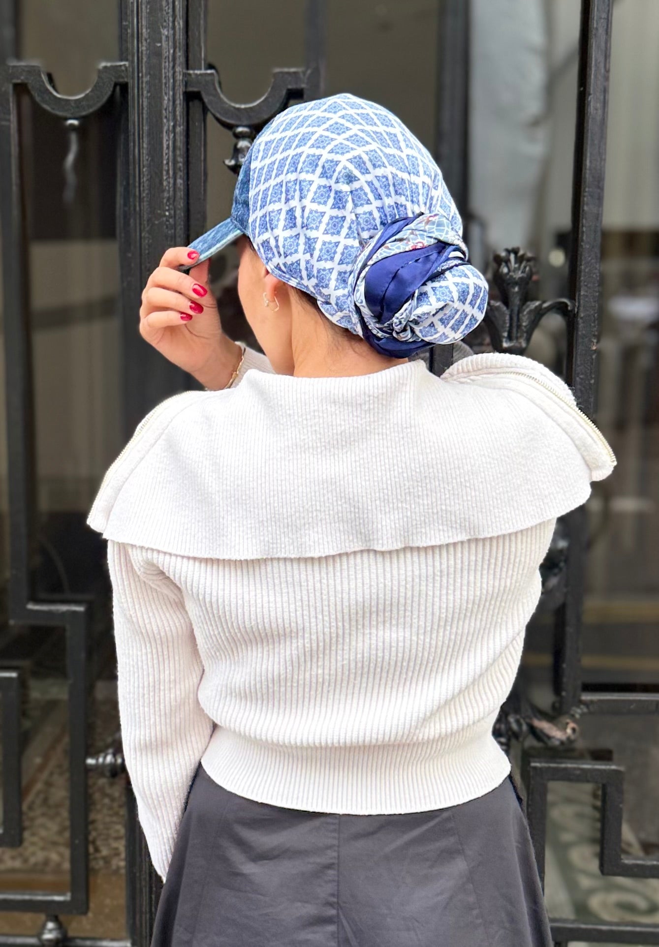 Casquette Foulard RM Bleu Cachemire