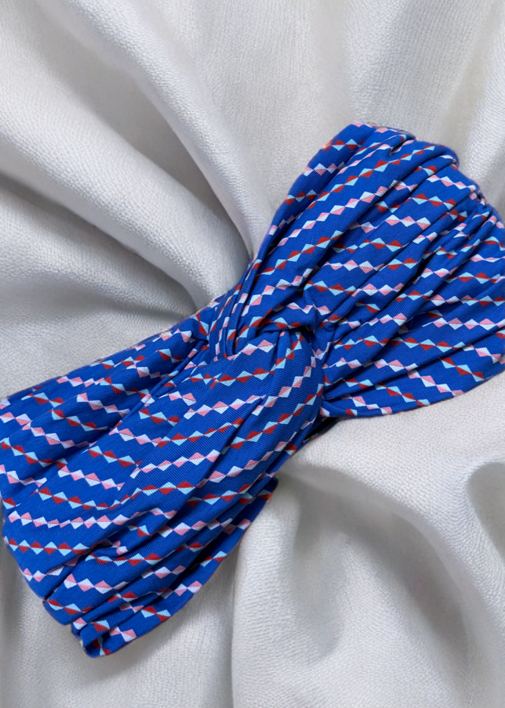 Turban lycra Coton Violet Bleu