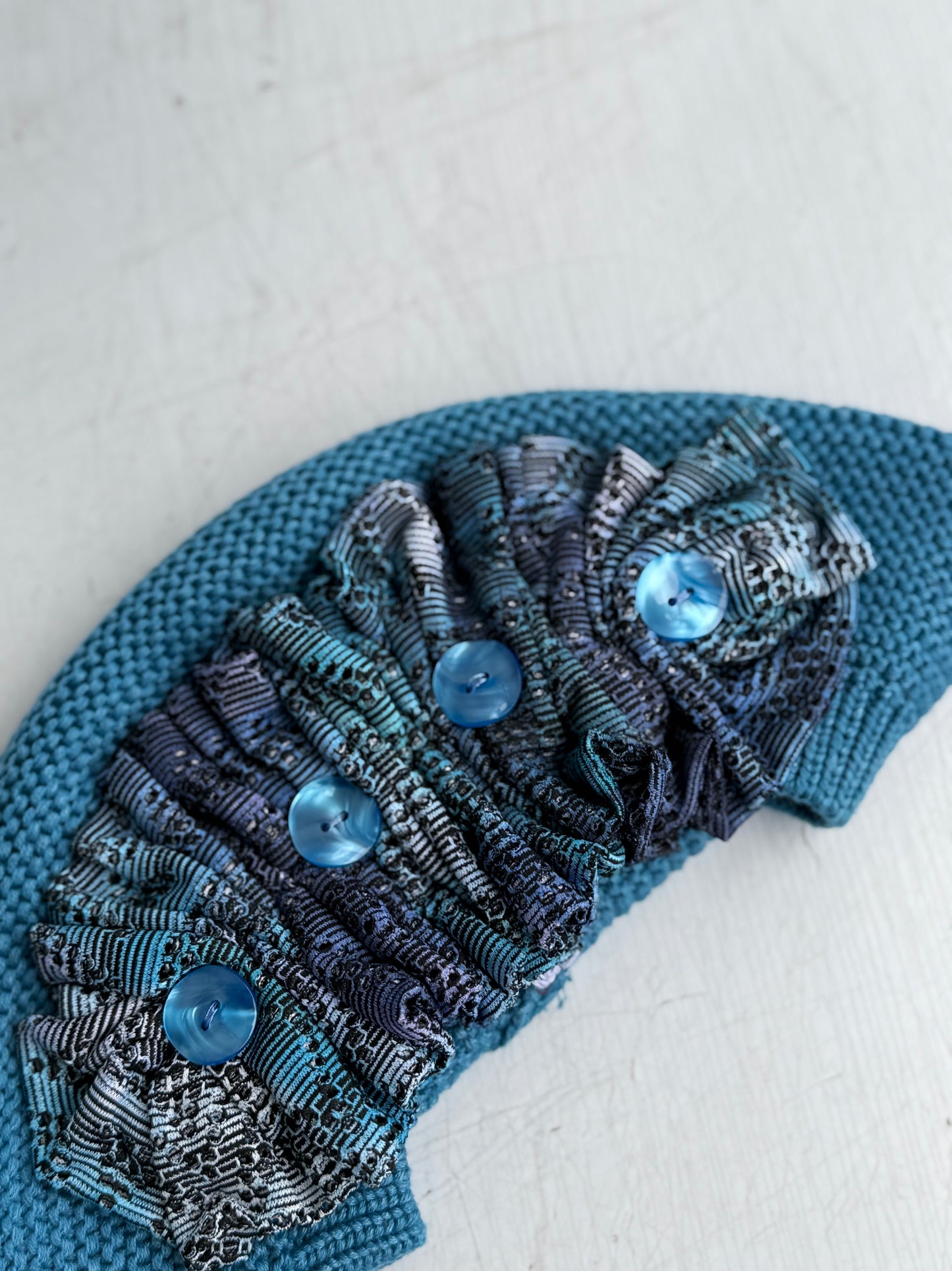 Béret bleu clair imprimé 1