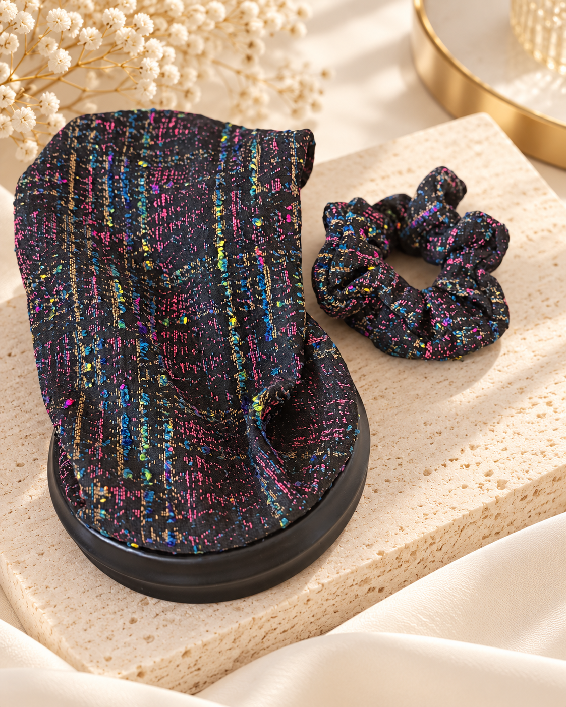 Yuna -Serre-tête tweed multicolore