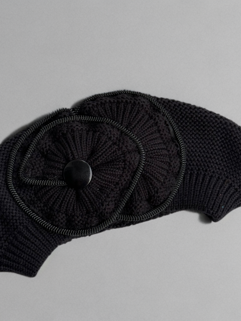 Béret Noir Motif Noir