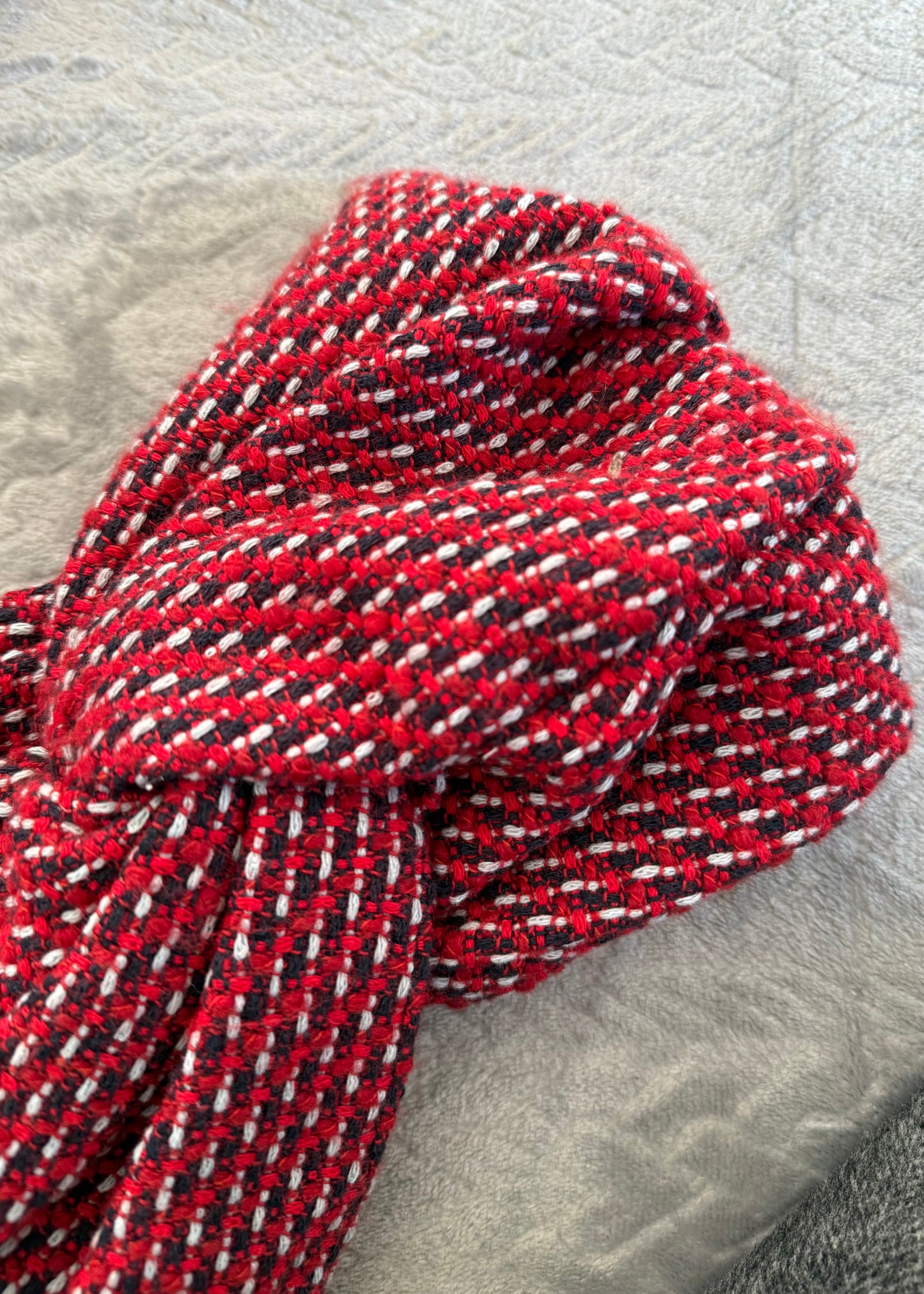 Turban rouge tweed