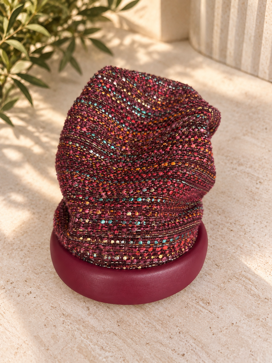 Serre-tête bordeaux filet Tweed bordeaux