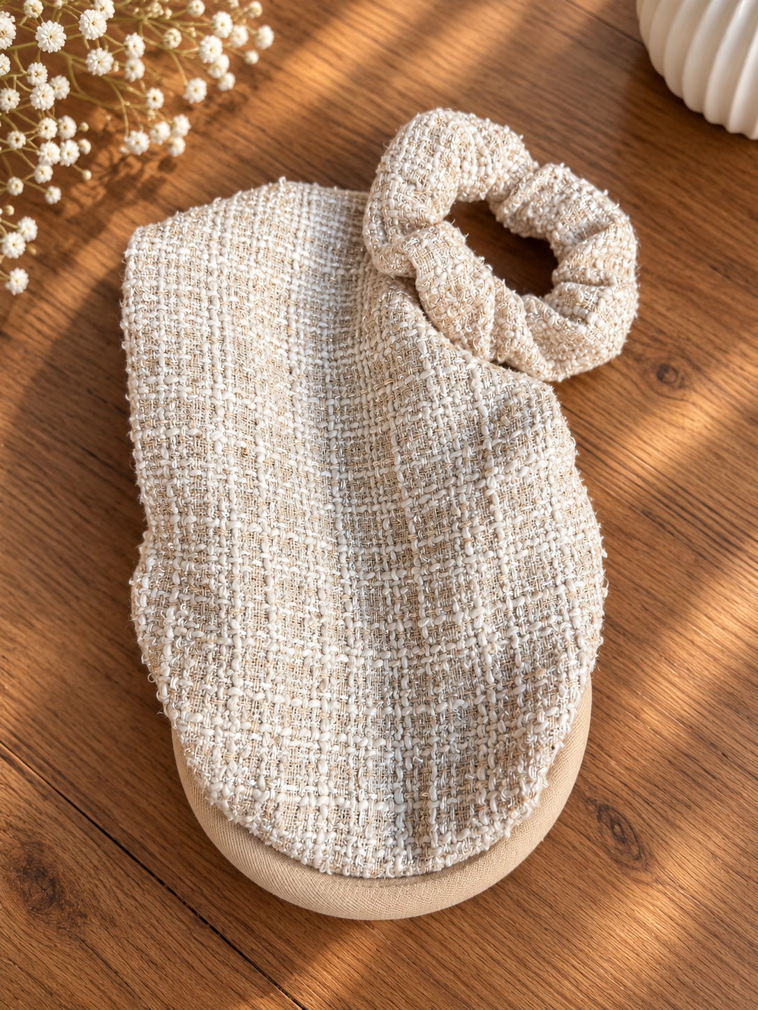 Serre-tête Beige filet Tweed beige