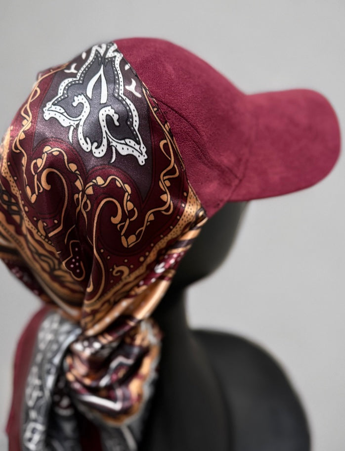 Casquette Foulard bordeaux