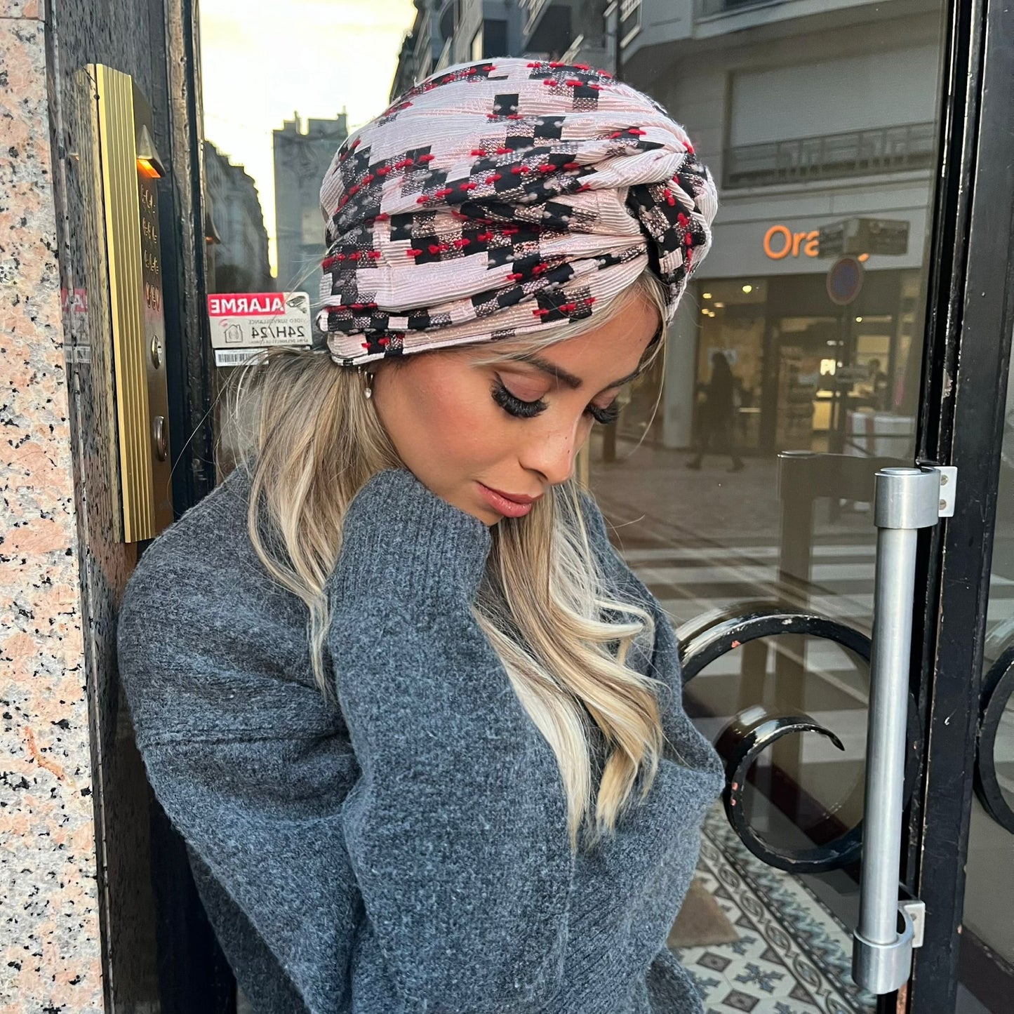 Turban rose Ecarlate