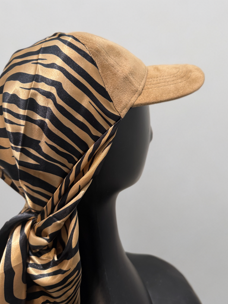 Casquette Foulard beige zebre