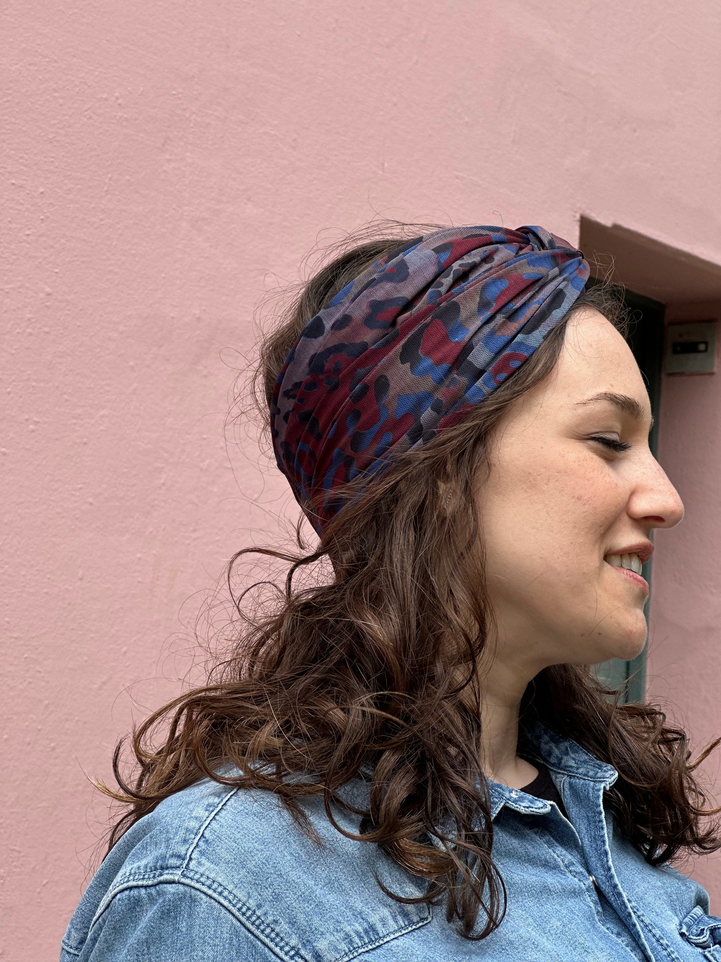 Turban Léopard Bleu