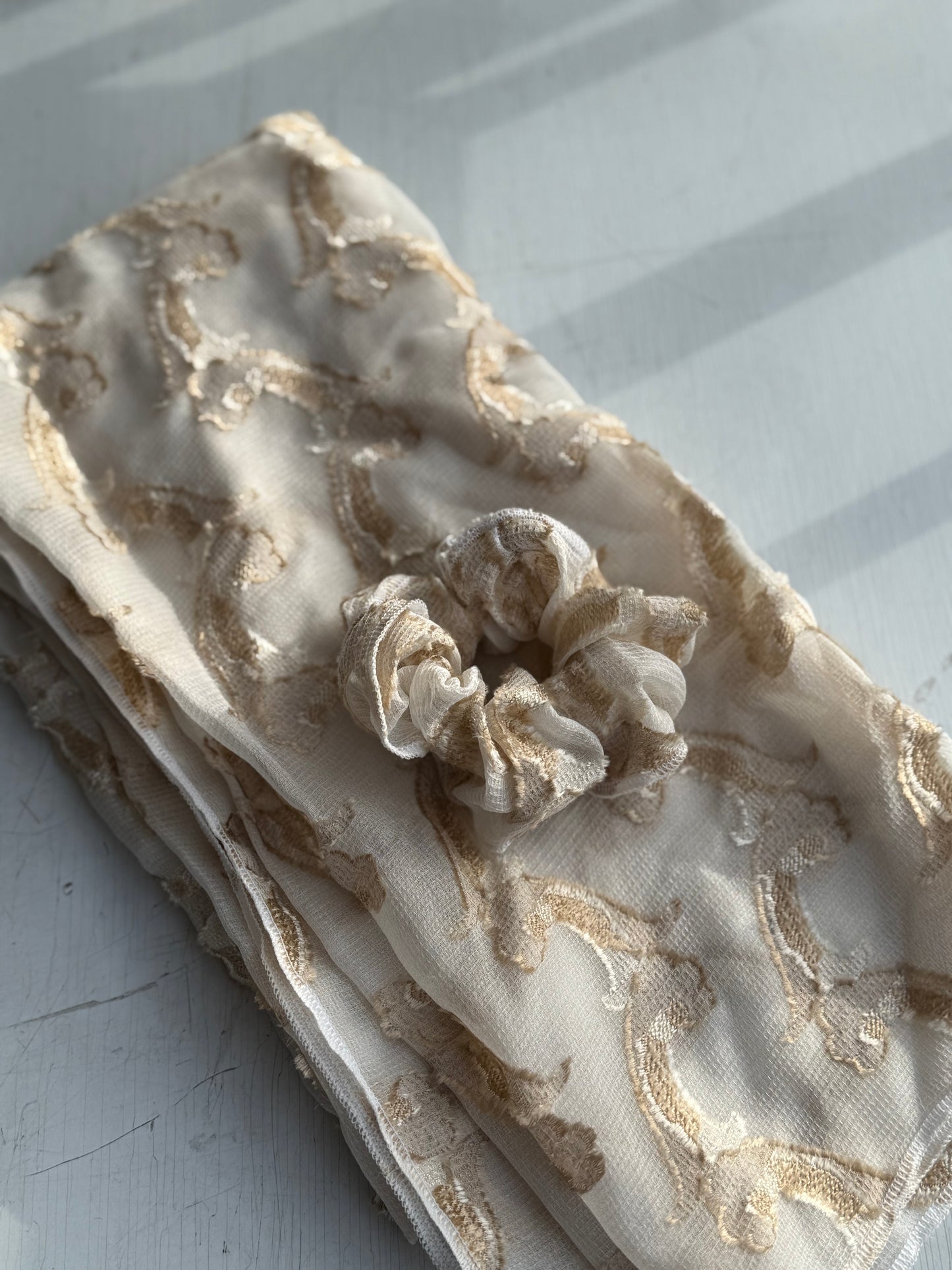 Foulard Ecru et beige