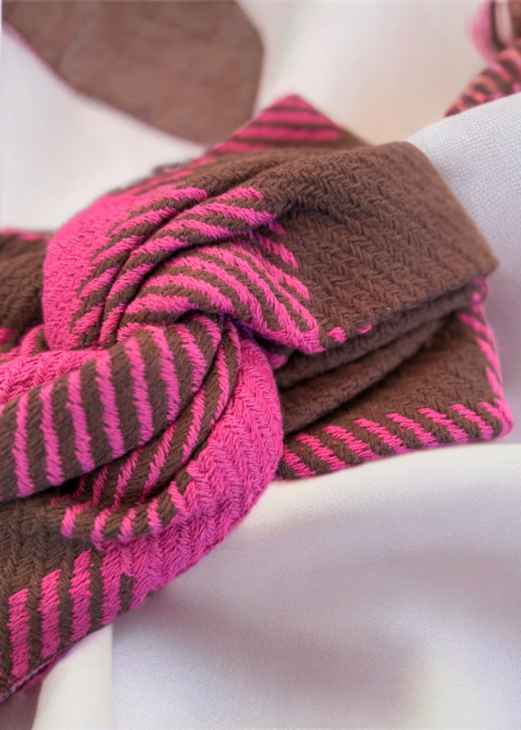 Turban tweed rose marron