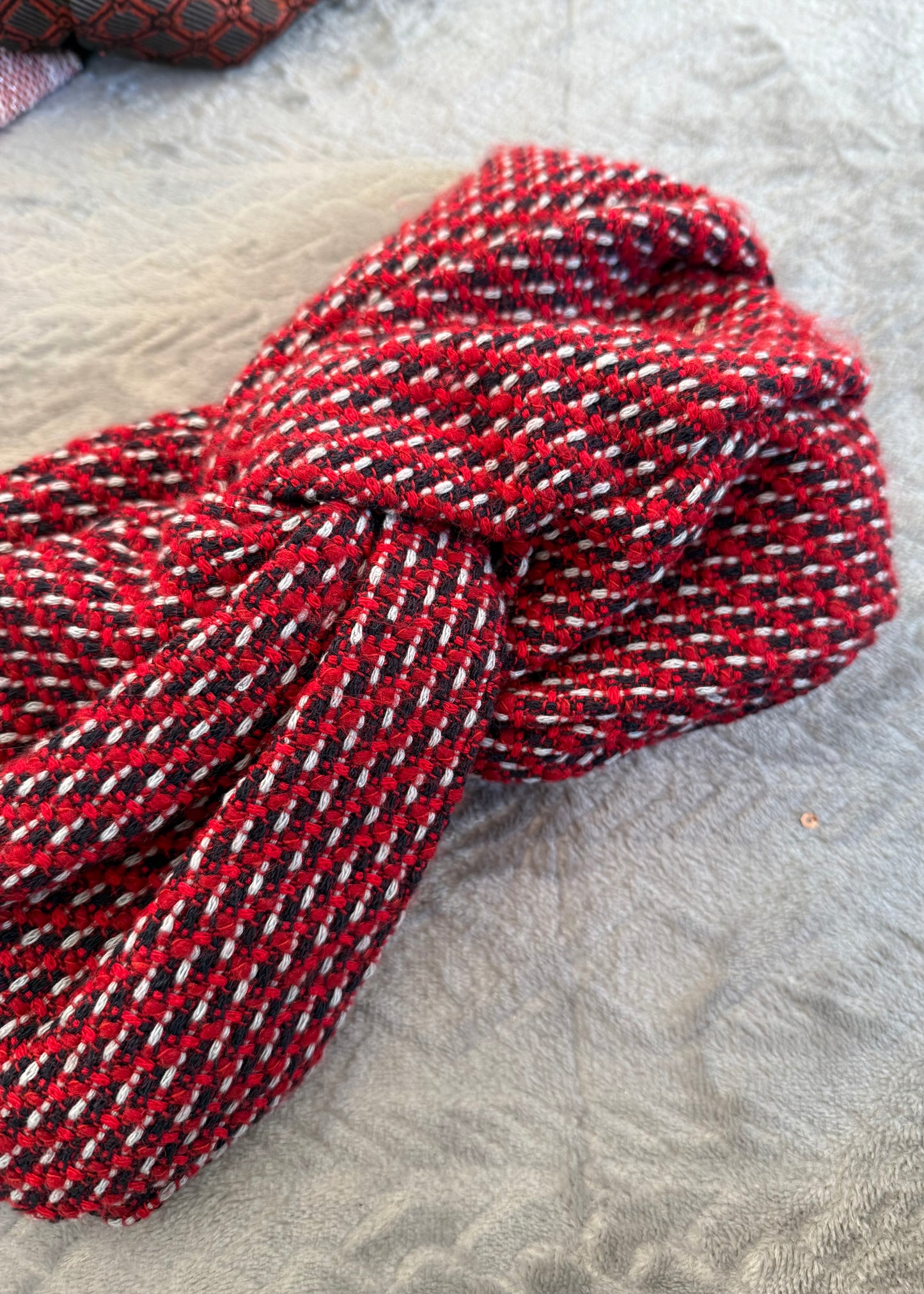 Turban rouge tweed