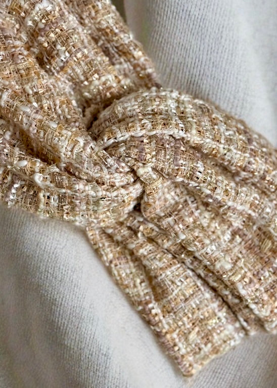 Turban Tweed Beige Rosée