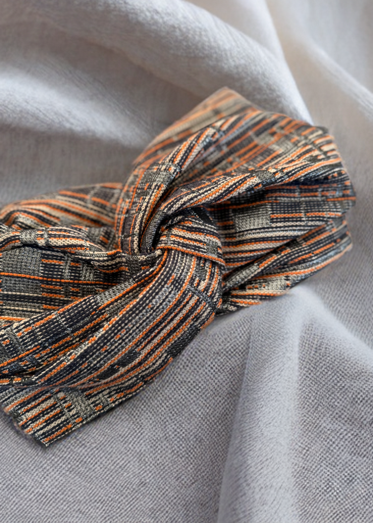 Turban Carreau Gris orange