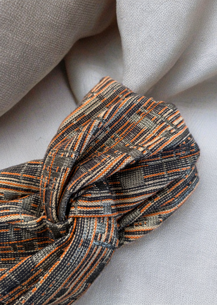 Turban Carreau Gris orange