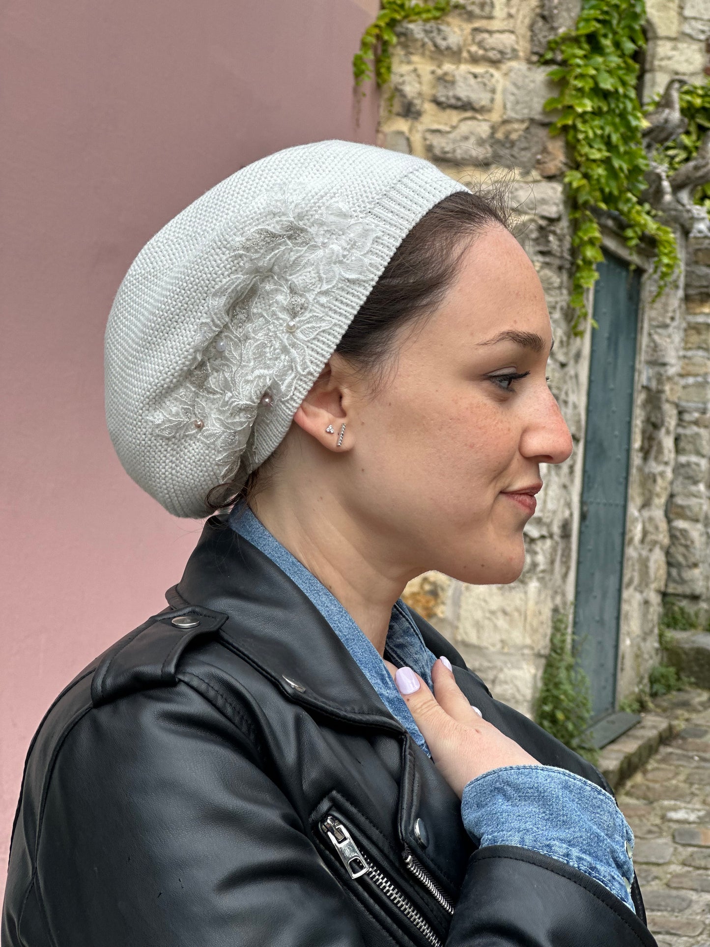 Béret Ecru Dentelle