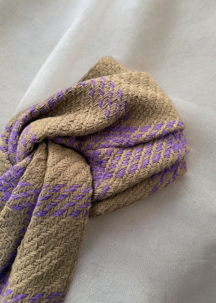 Turban tweed kaki violet