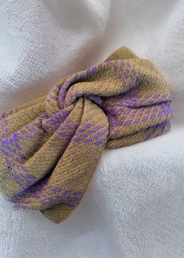 Turban tweed kaki violet