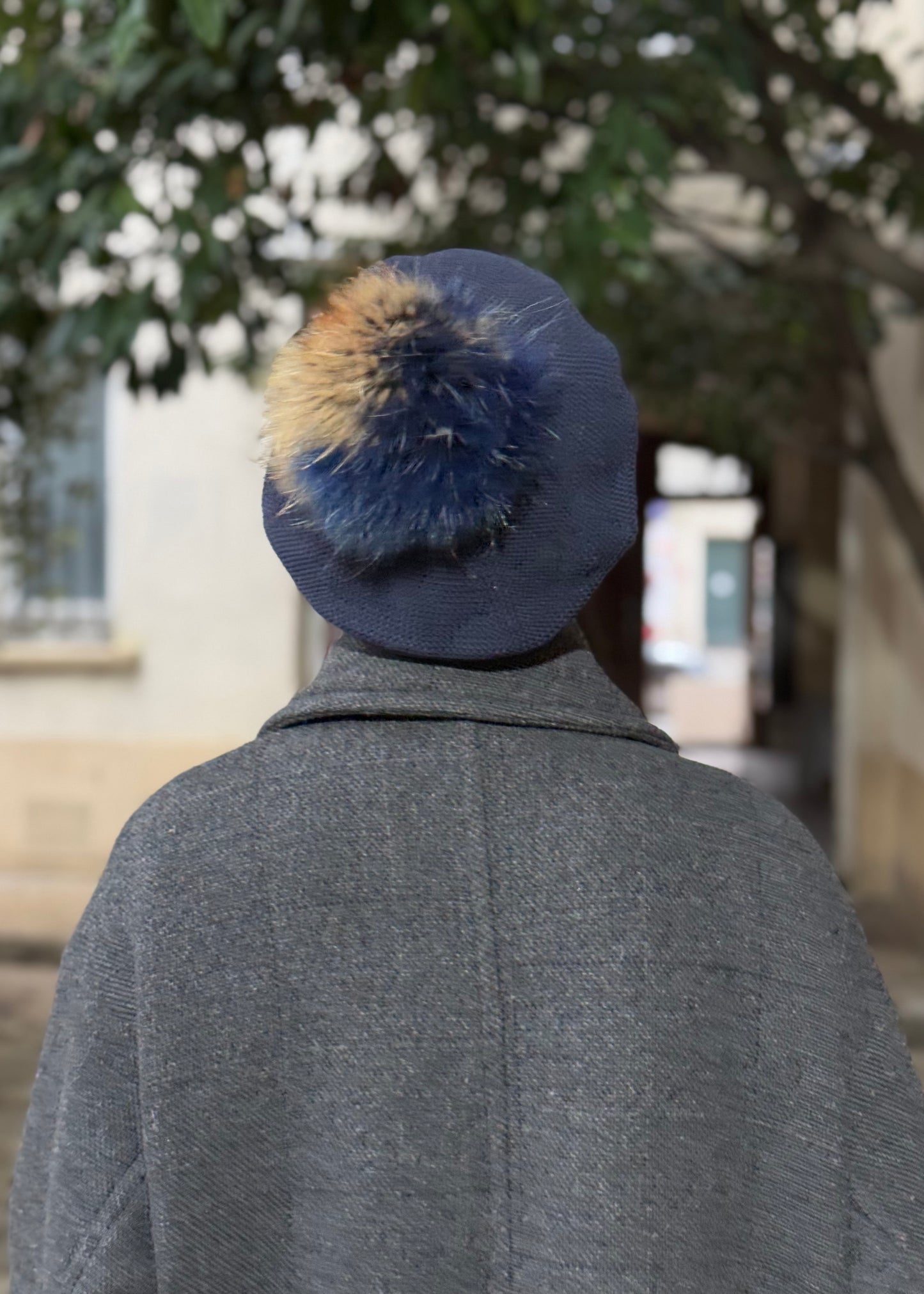 Beret Pompom marine