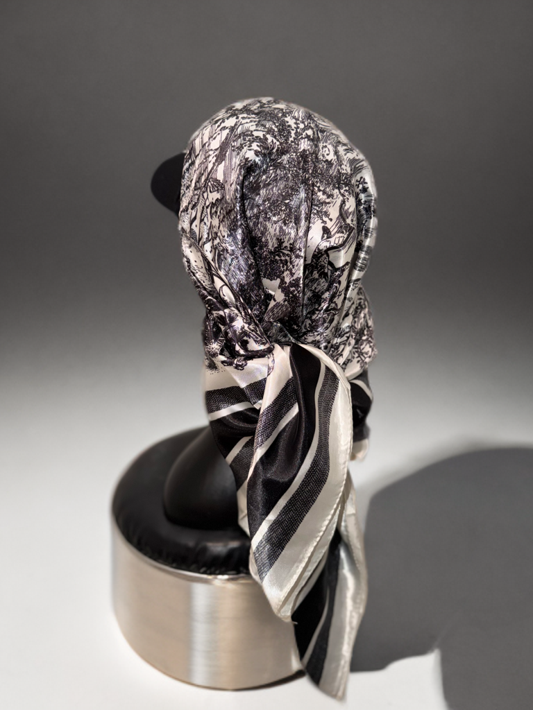 Casquette Foulard RM Toile Parisienne Noir & Blanc