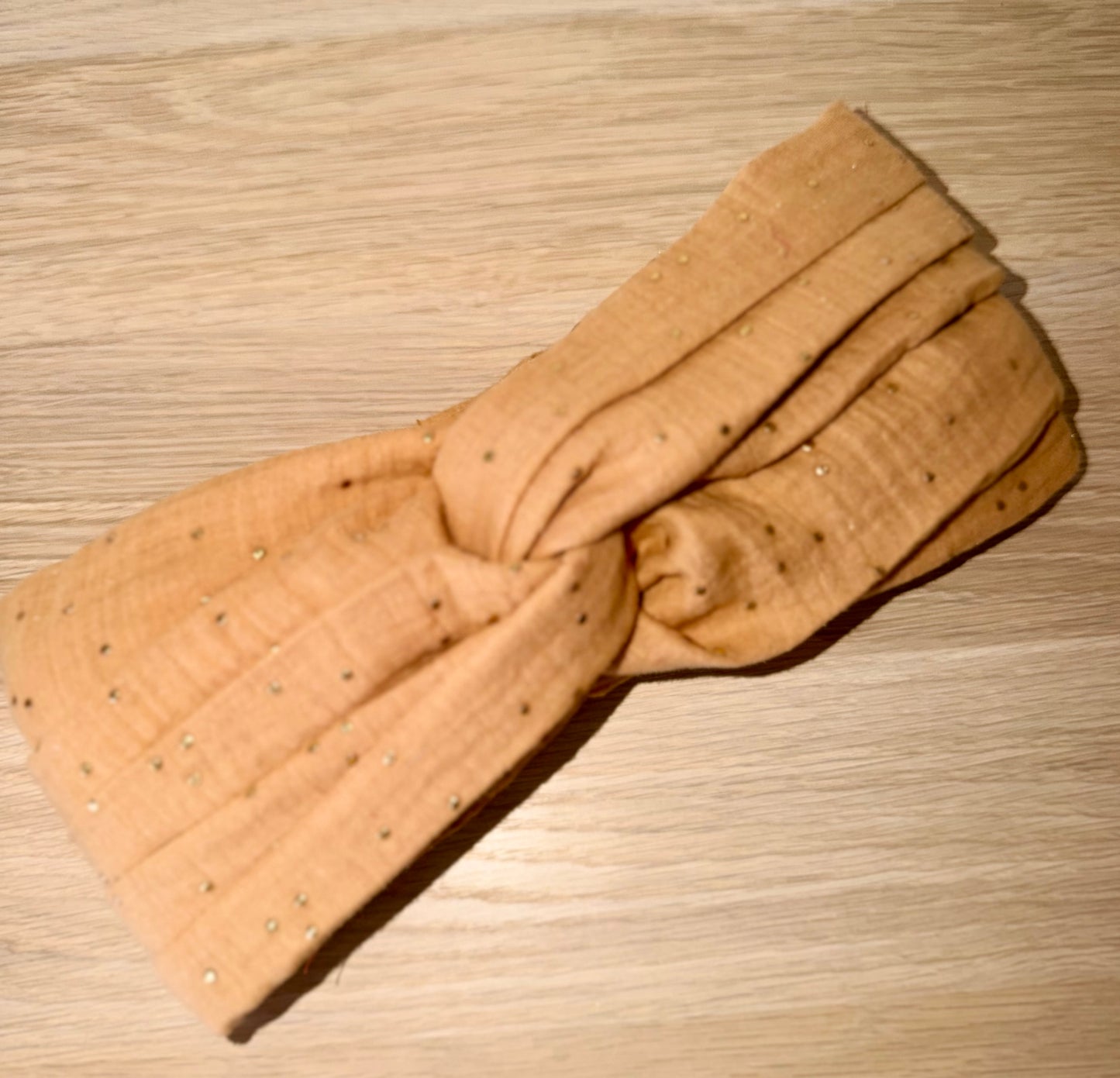 Turban Gaz de Coton Beige Doré