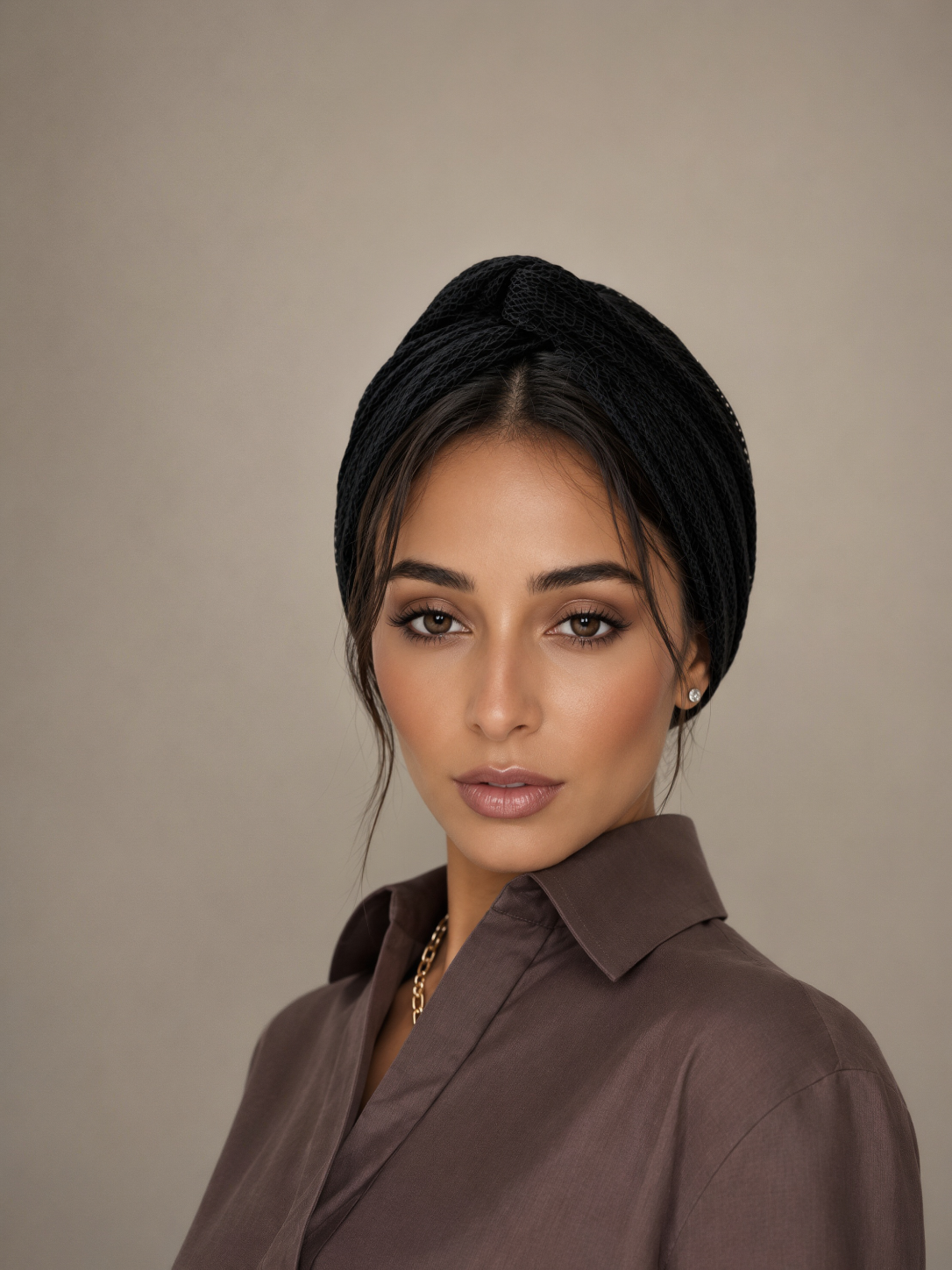 Turban noir Soline