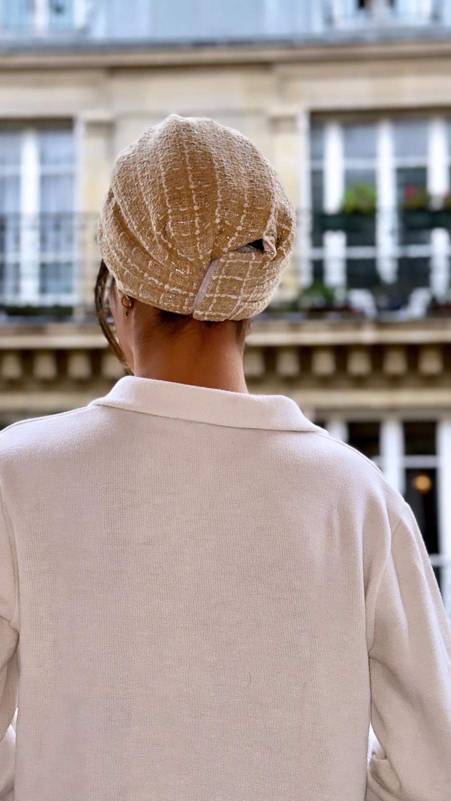 Turban carreau Beige