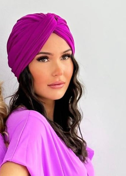 Turban Maillot Lycra Violet Fushia