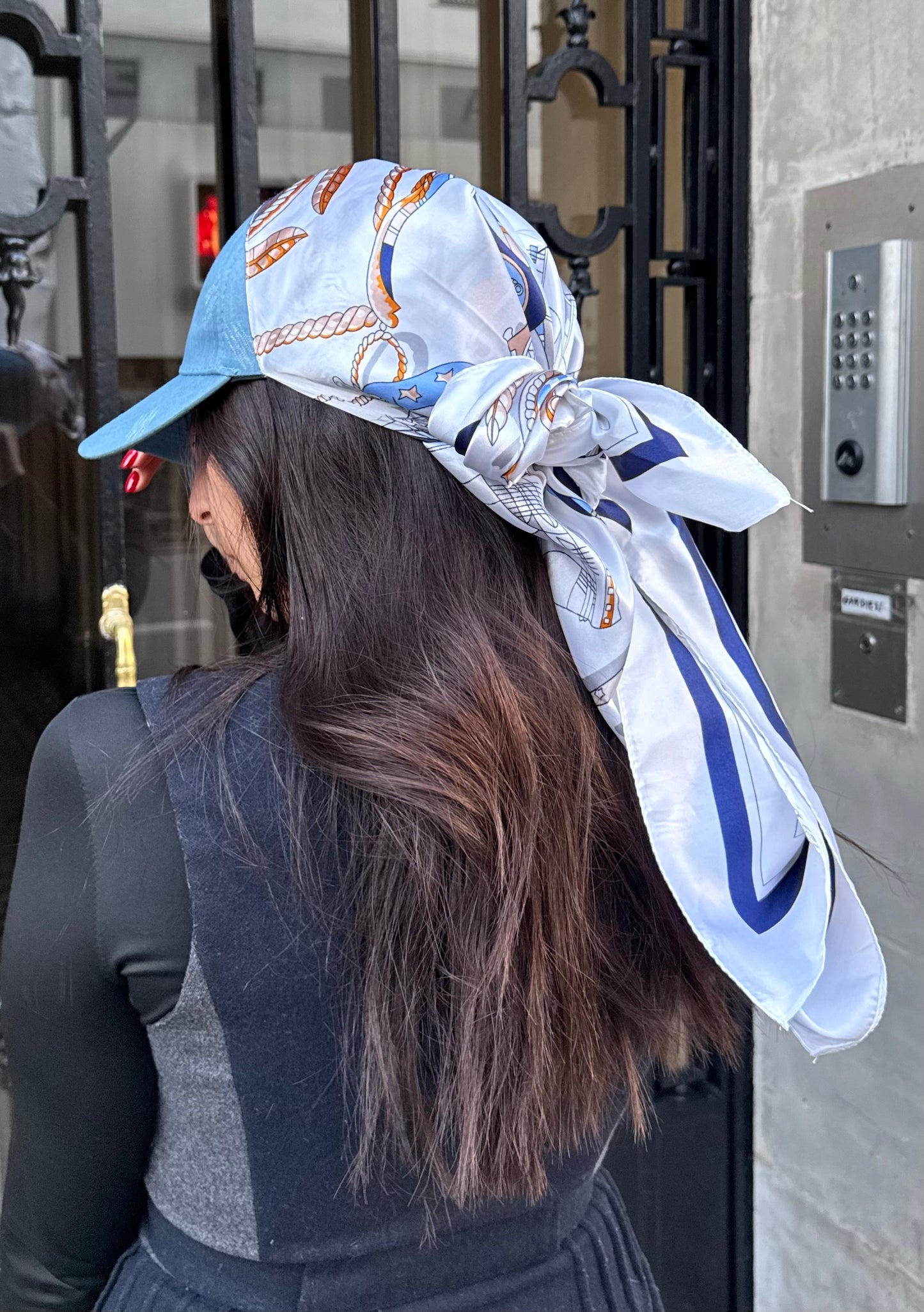 Casquette Foulard RM bleu jean