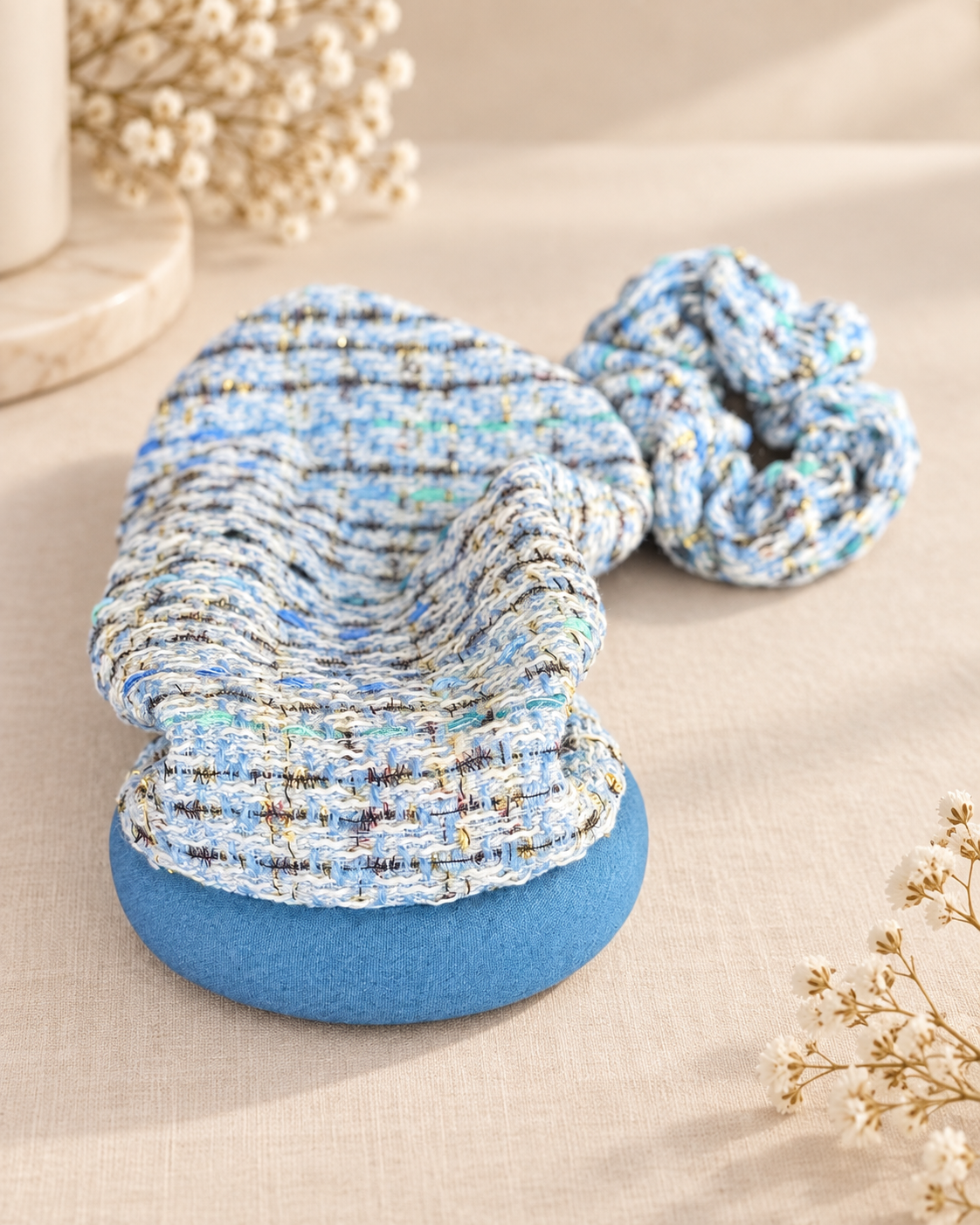Azur -Serre-tête Jean filet Tweed