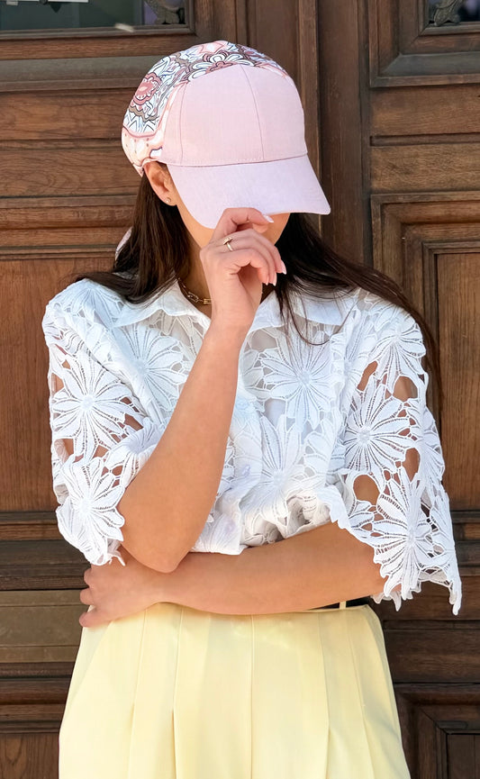 Casquette Foulard Rose Signature RM