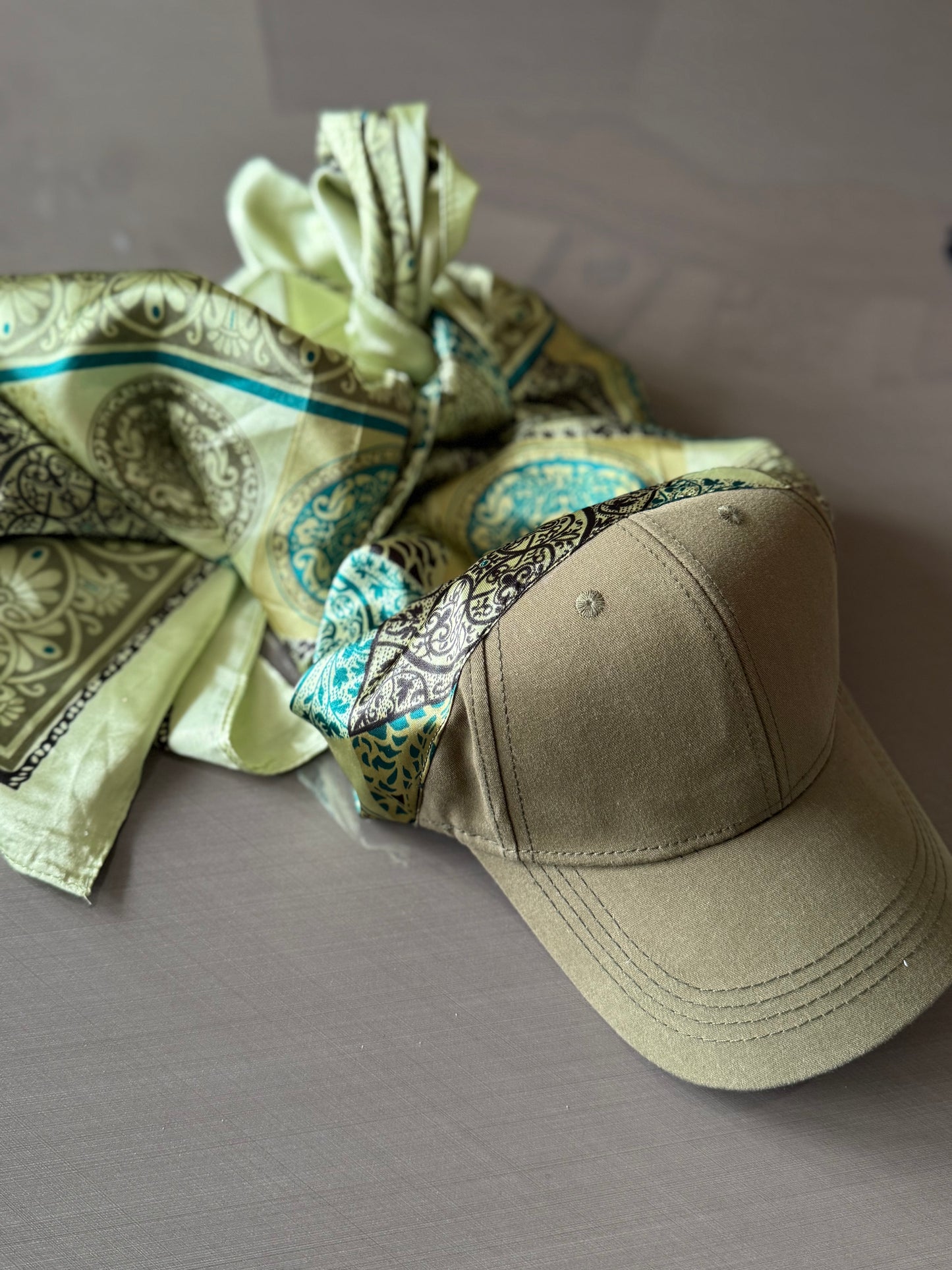 Casquette Foulard vert kaki