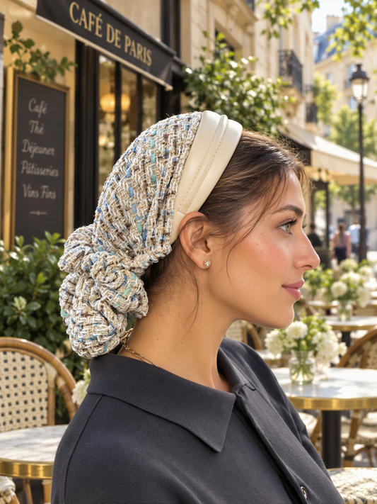 Livia - Serre-tête Écru filet Tweed beige