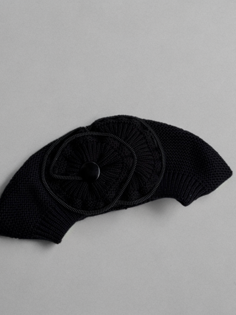 Béret Noir Motif Noir