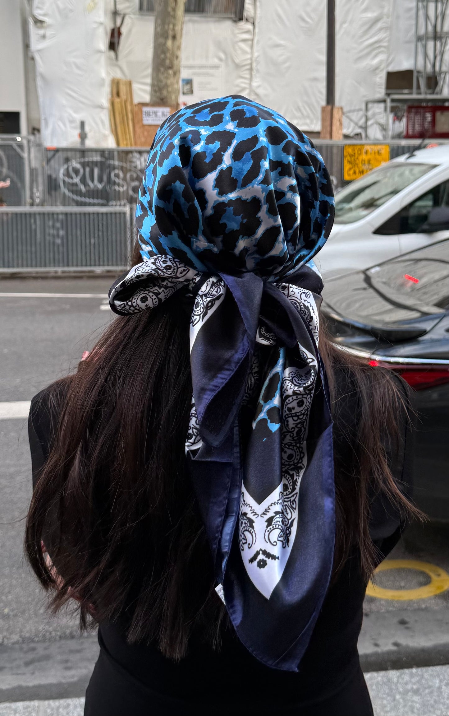 Casquette Foulard RM bleu léopard