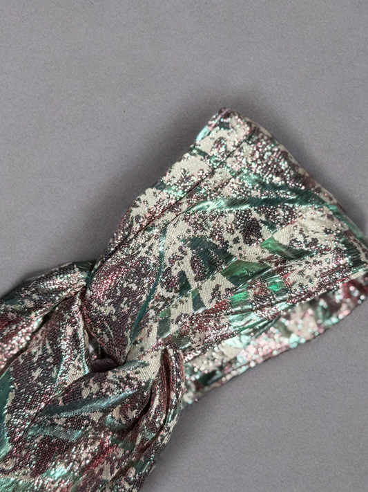 Turban Brocard Rose Vert d’eau et bleu