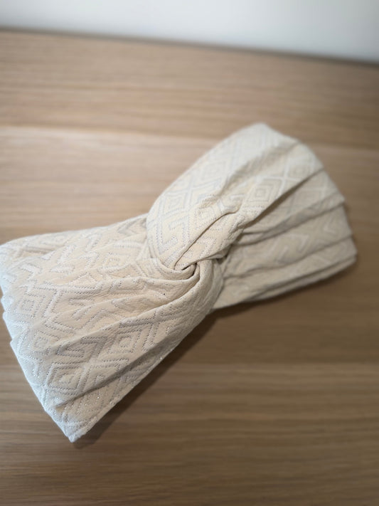 Turban blanc écru