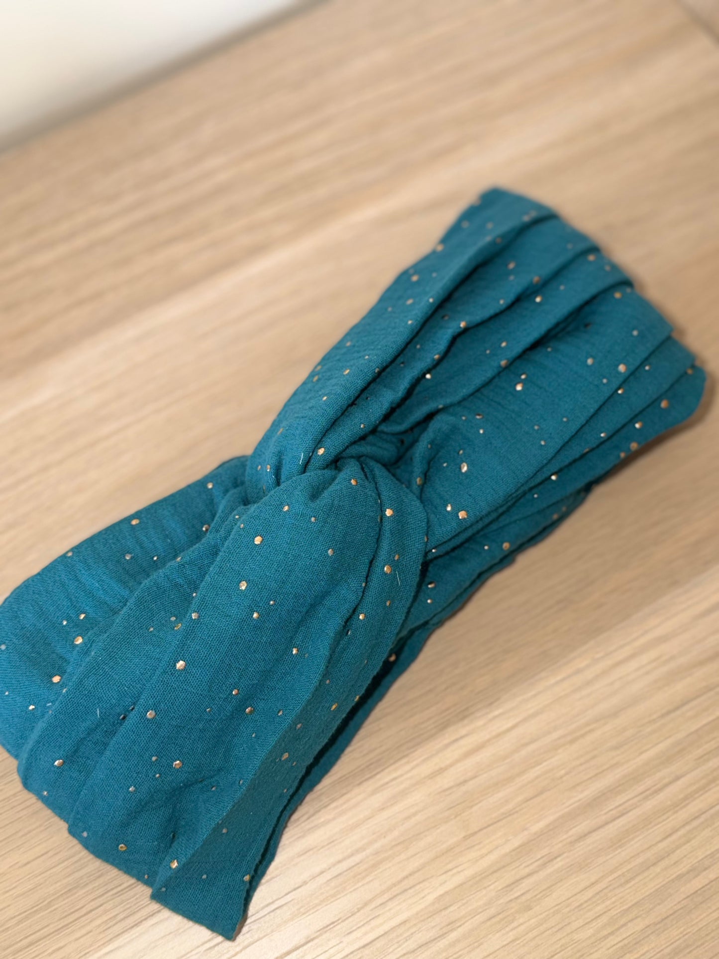 Turban Gaz de Coton Bleu canard