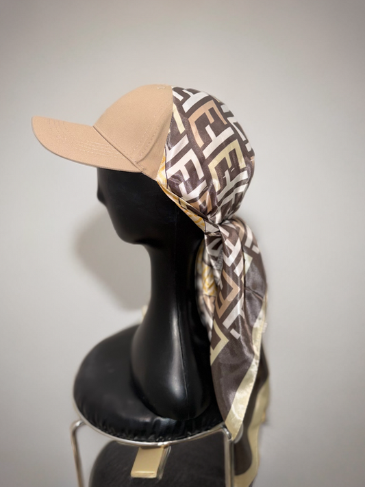 Casquette Foulard RM Monogram Camel & Beige