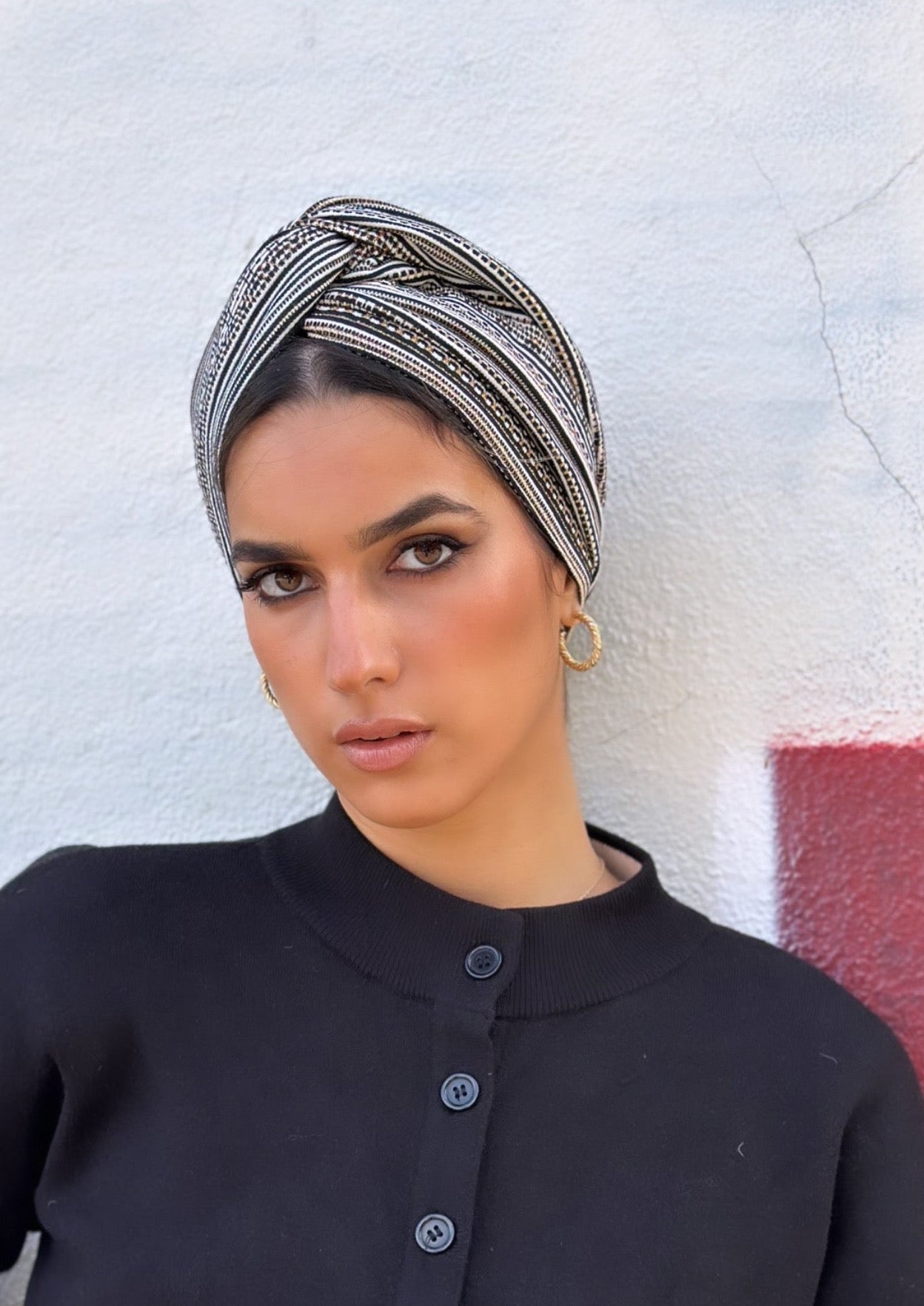 Turban Milano Beige et Noir