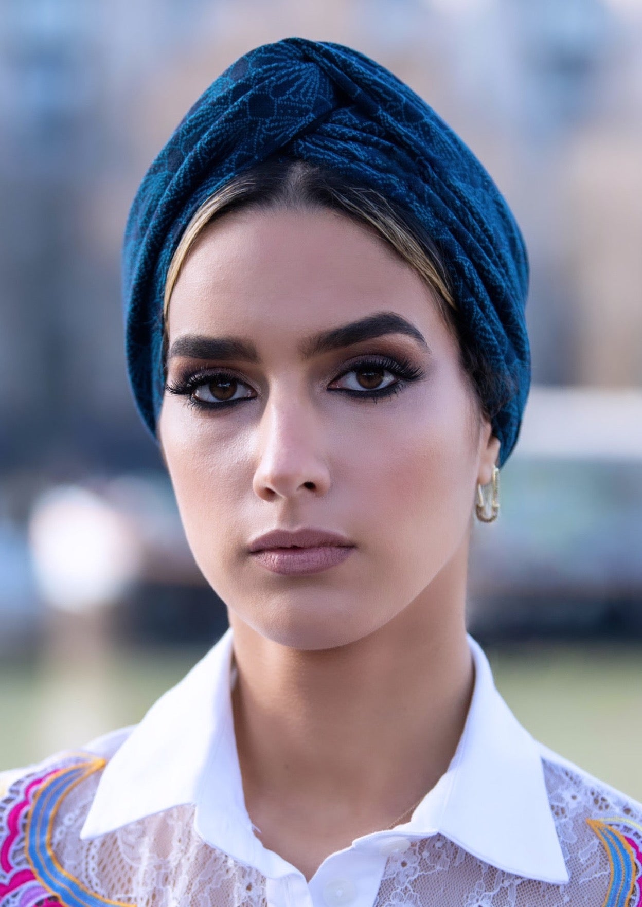 Turban Bleu et Bleu Canard