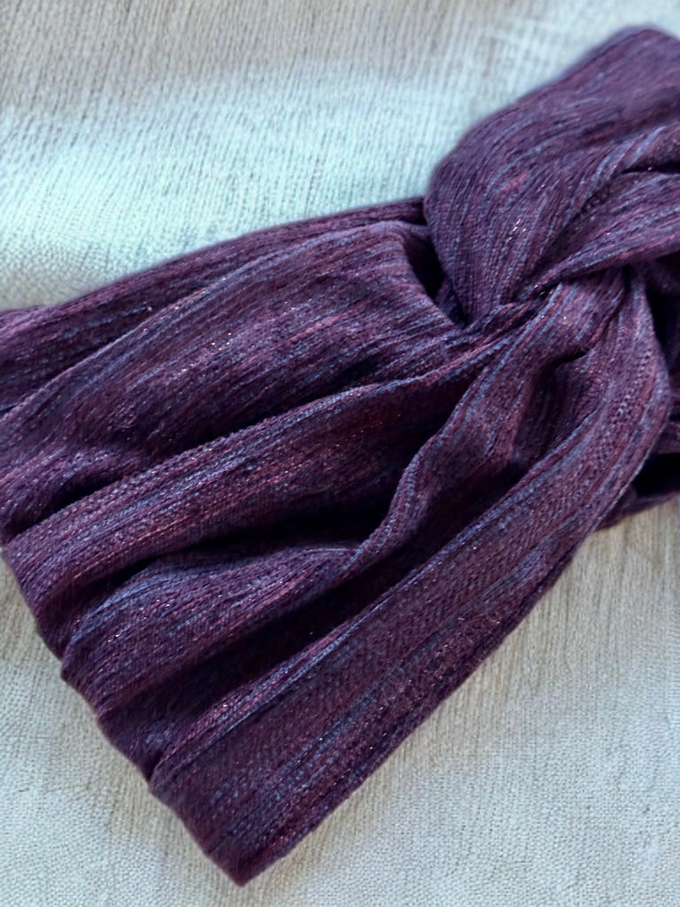 Turban Violet Fine rayure marine