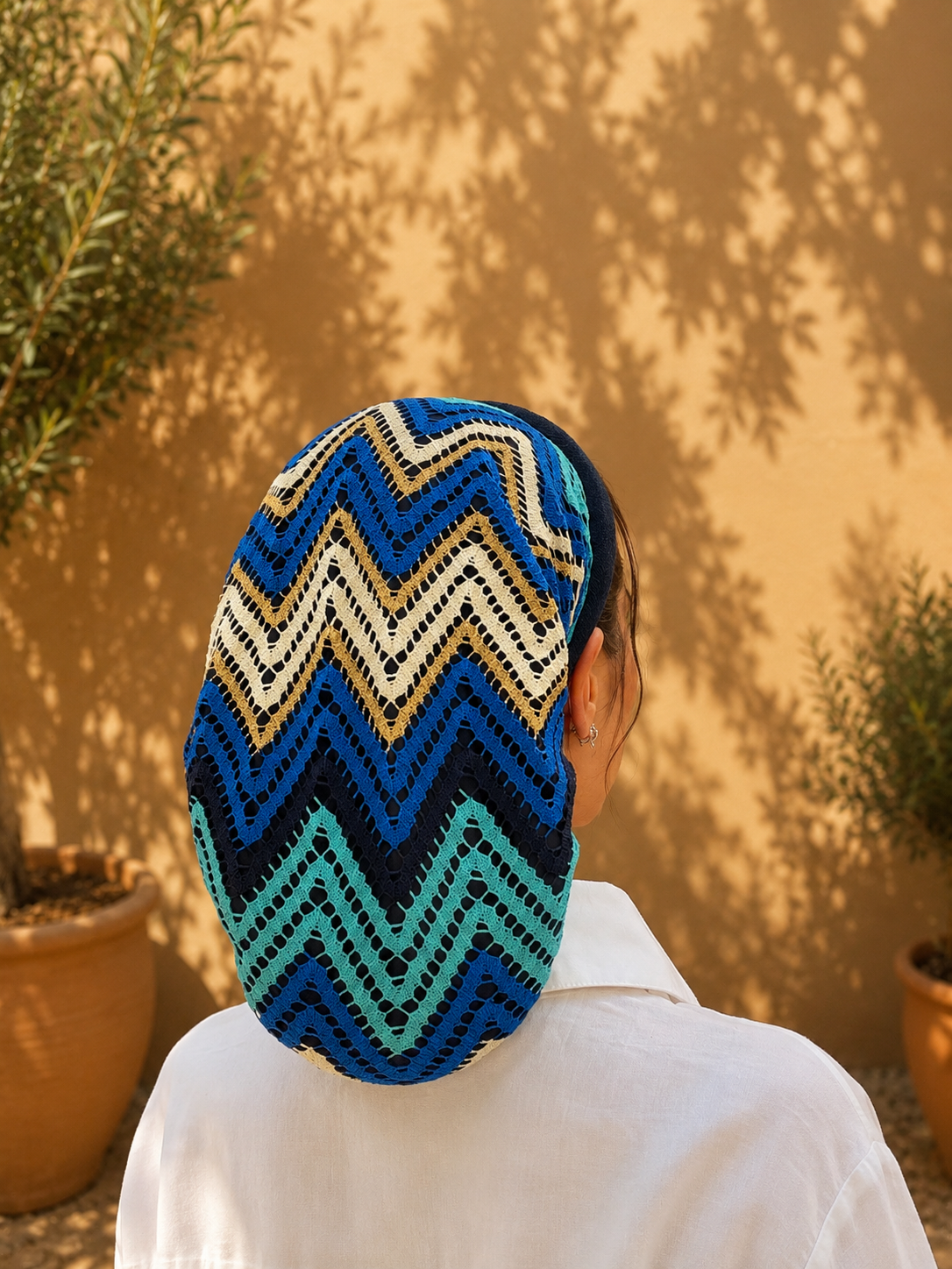 Capri – Serre-tête filet crochet